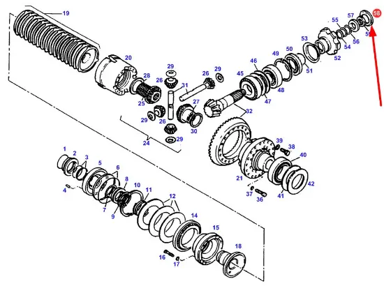 Slika Front axle differential drive shaft washer 816300020190