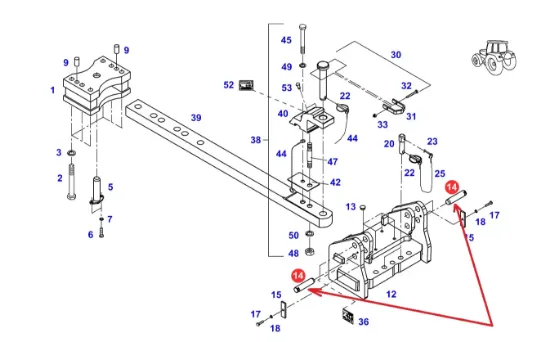 Slika Agricultural hitch holder pin 916501120030