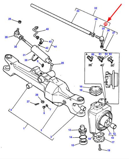 Slika Tie rod end M24/M16 x 1,5 B103198