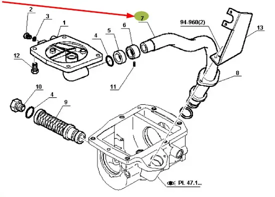Slika PTO clutch metal hydraulic hose CT6005028511