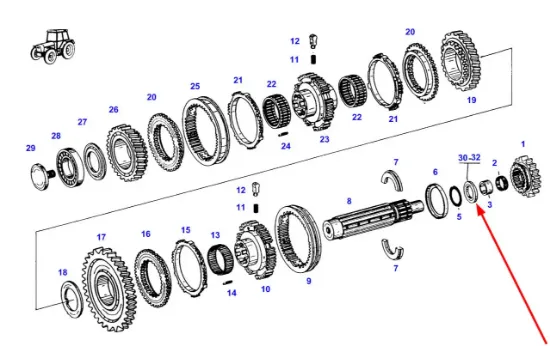 Slika Gearbox shaft spacer ring F281108180012