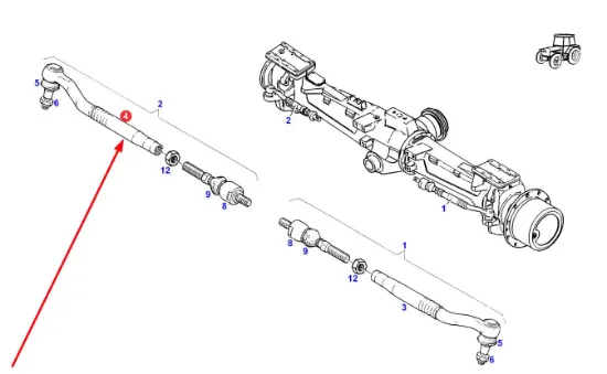 Slika Tie rod end M22/M26 x 1,5 x L=395 F716300100020