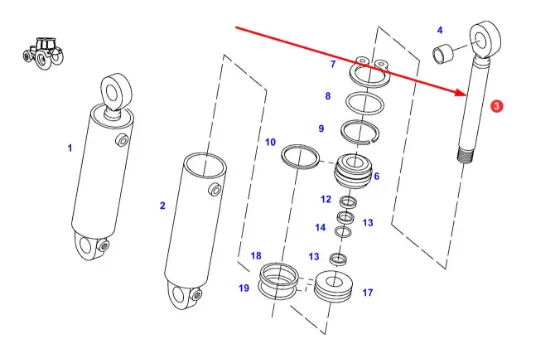 Slika Rear linkage piston rod F924860030030