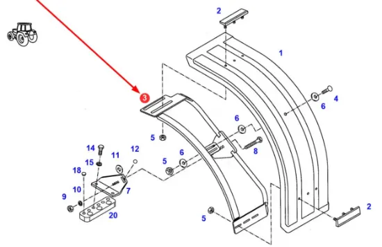 Slika Front fender frame left FCH716700031032