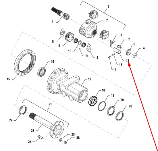 Slika Final drive gear pin FT800.39.111