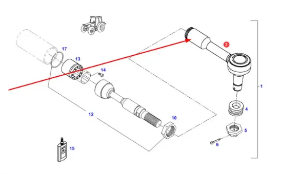 Slika Tie rod end M38/M38 G931303100200