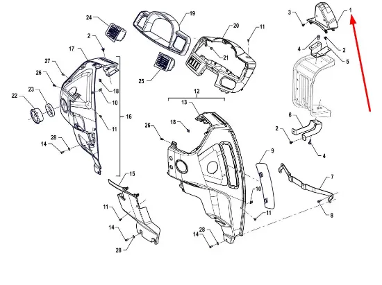 Slika Front wiper motor cover plastic GKP5S45801274