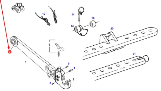 Slika Rear yoke for lift arms H198870060040