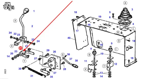 Slika Gear shift lever element H816960700010