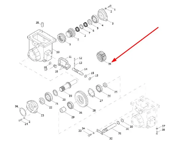 Slika Front axle drive gear L0001390