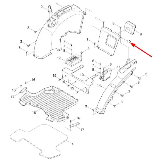 Slika Rear plastic upholstery cover large L0002803
