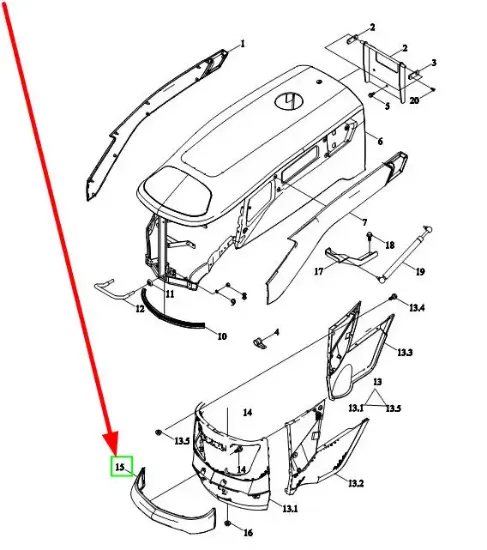 Slika Front lower plastic cover for hood L0004382