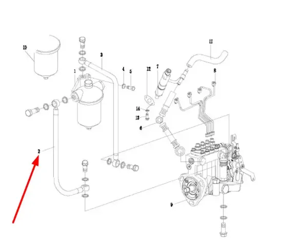 Slika Fuel pump filter connecting hose L375-10700-1