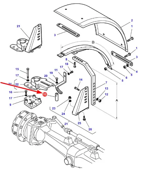 Slika Front fender stop pin 100mm MF3784976M2