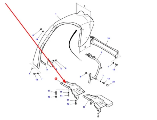 Slika Right fender element MF3787120M1