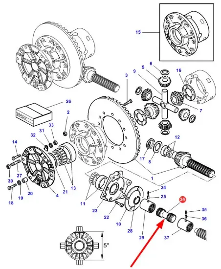 Slika Rear axle shaft L124MM MF3793183M2