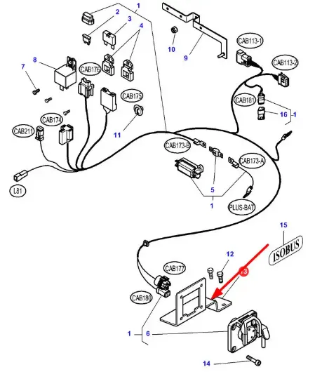 Slika ISOBUS connector mount MF4290063M1