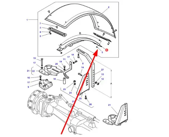 Slika Mudguard mount 850mm MF4348349M1