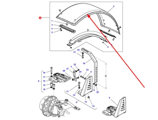 Slika Front fender 520mm MF4353809M91