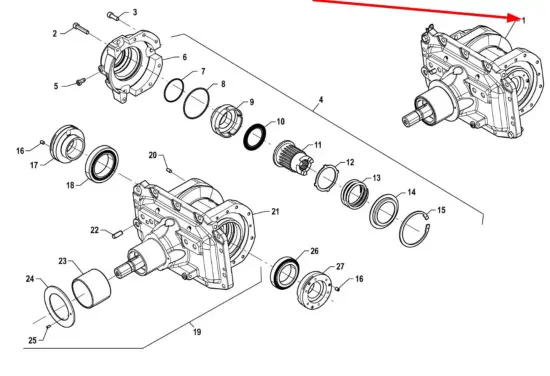 Slika Differential lock housing complete P5M31501029