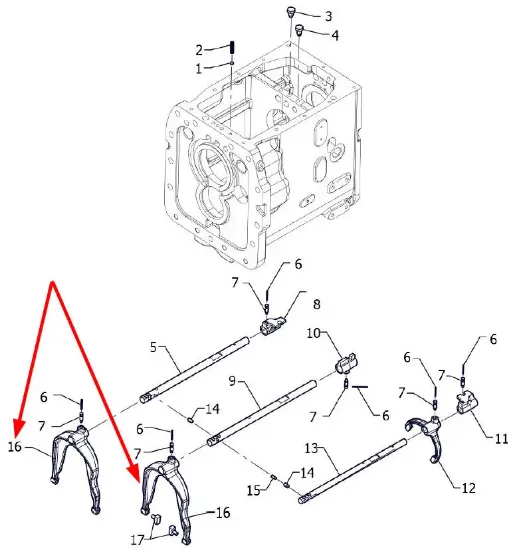 Slika Gear forks I, II and III P5M37401110