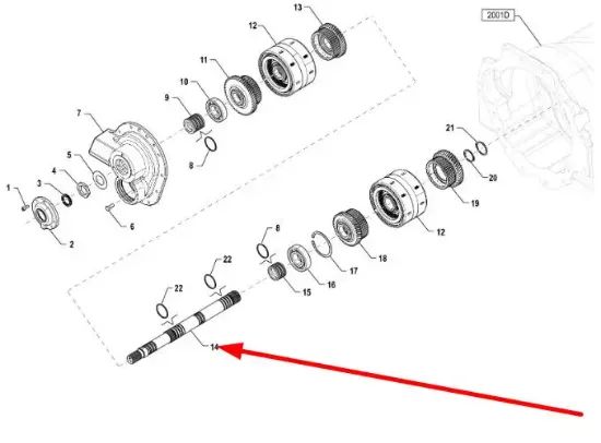 Slika Gearbox shaft P5P37301049