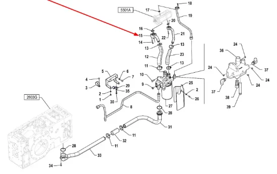 Slika Hydraulic pump body with hose P5P54101012