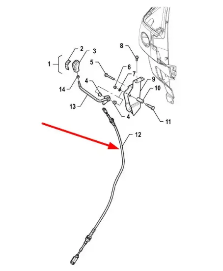 Slika Reverse lever cable P5S21201007