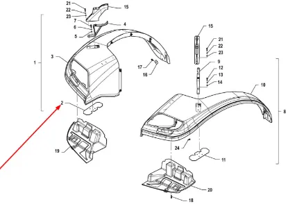 Slika A5000 rear light mounting bracket P5S45601037