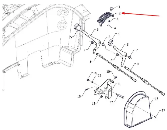 Slika Upper cover of the rear linkage control lever P5S45801228