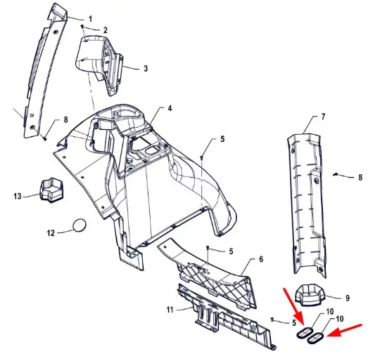 Slika Rear lift lever cover P5S45801282