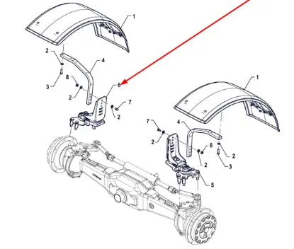 Slika Right fender mount for axle P5S47701101