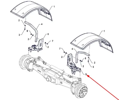 Slika Left fender mount for axle P5S47701102