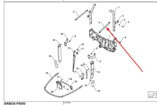 Slika Engine hood gas strut P5S47901113