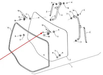 Slika Right rear window hinge P5S52501162