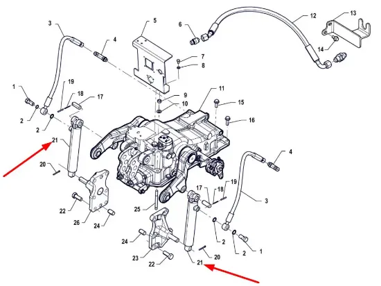 Slika Rear linkage actuator P5S55101143