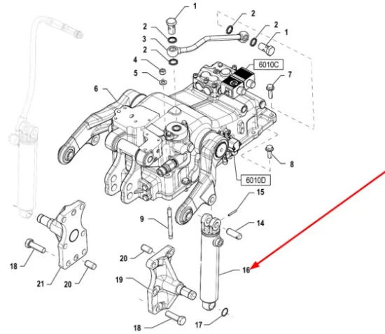 Slika Rear linkage cylinder - EHR P5S55101150