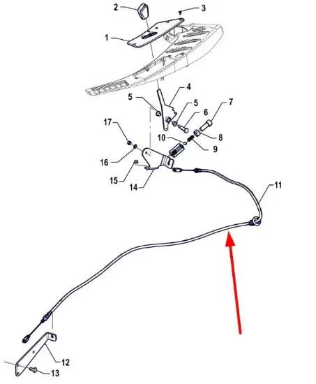 Slika Quick raise/lower cable for rear linkage P5S55201055