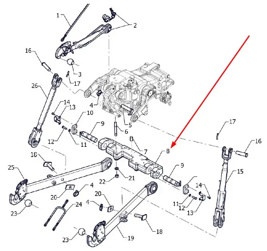 Slika Rear linkage arm mounting bracket P5S56101157