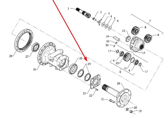 Slika Final drive oil seal ring PIS08010042