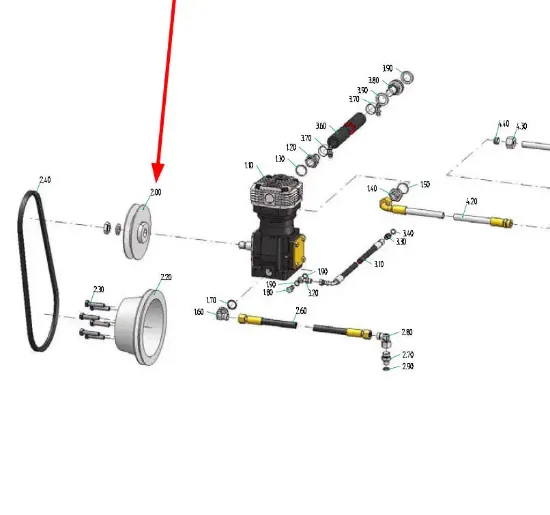 Slika R60KH air brake system compressor pulley