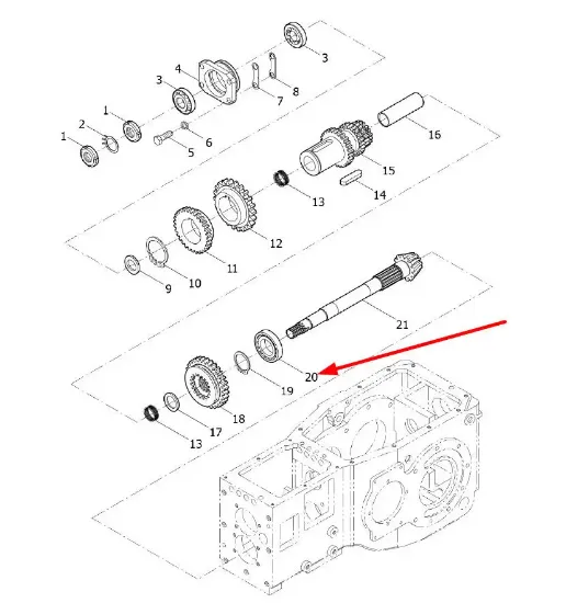 Slika Input shaft cylindrical bearing 38 x 75 x 23 TE250.371C-02