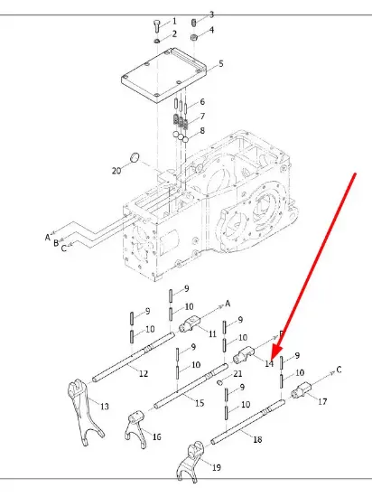 Slika TE250.373F-10 III-IV gear slider end