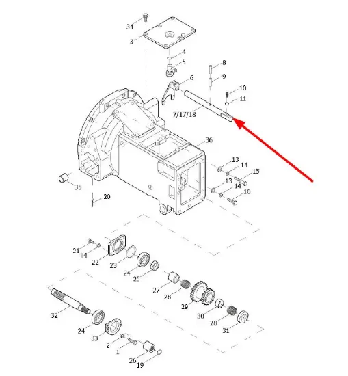 Slika Gearbox guide shaft TE2S361010002K