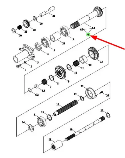 Slika Gearbox shaft TE2S361010004K