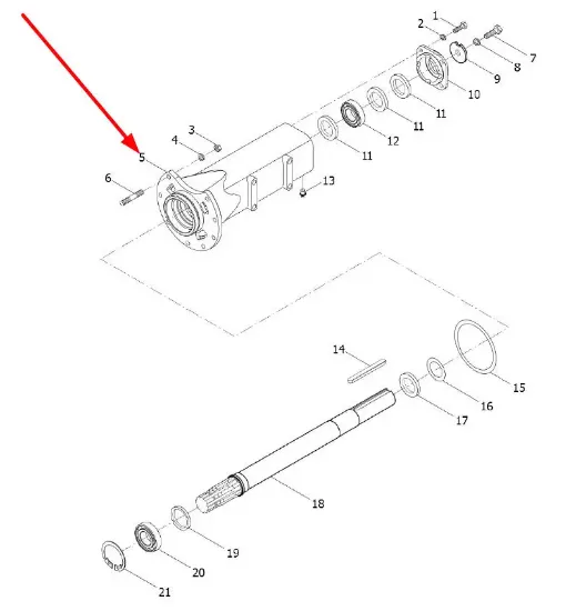 Slika Left axle housing TE2S391010001K