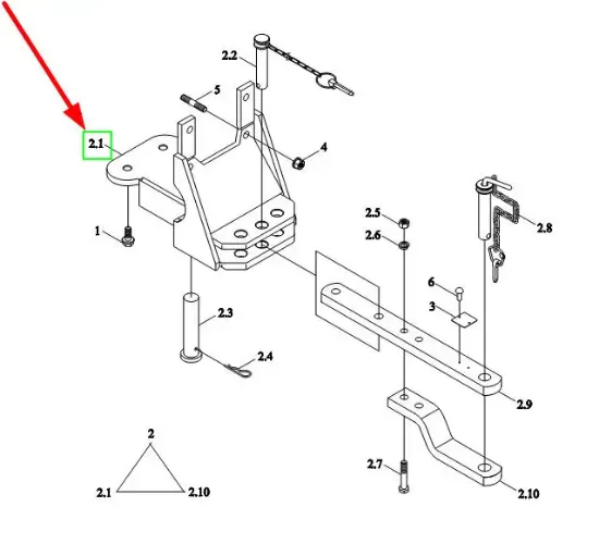 Slika TE300.35.2.1 lower hitch mounting housing