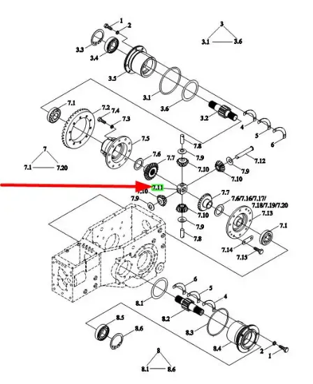 Slika Differential linkage TE300.372.2-08