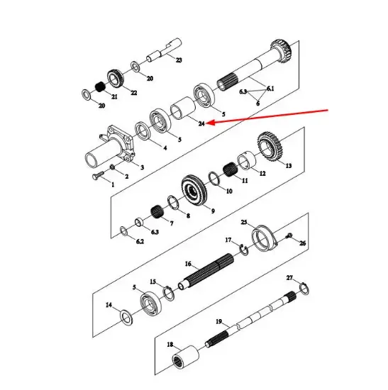 Slika Gear shaft spacer sleeve TE354.361T-09