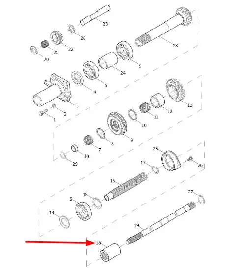 Slika Drive shaft sleeve TE354.361T-15